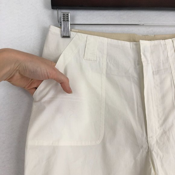 Motto NWOT Women's Size 12 White Stretch Convertible Roll Tab Capri Pants Shorts - Picture 8 of 11